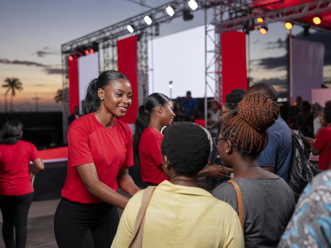 Activação de marca e evento corporativo ao ar livre em Maputo