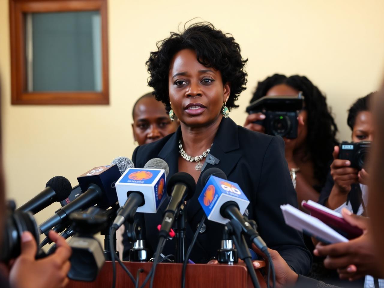 Conferência de imprensa com jornalistas de rádio e TV em Moçambique